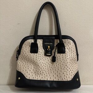 London Fog Black and Cream Satchel